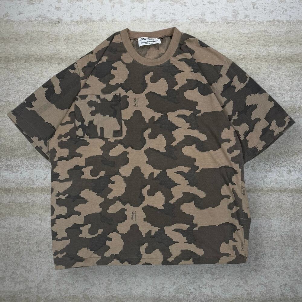 Vintage Winona Hunting Camo Shirt Cotton Short Sleeve Made in USA Woodland 90s